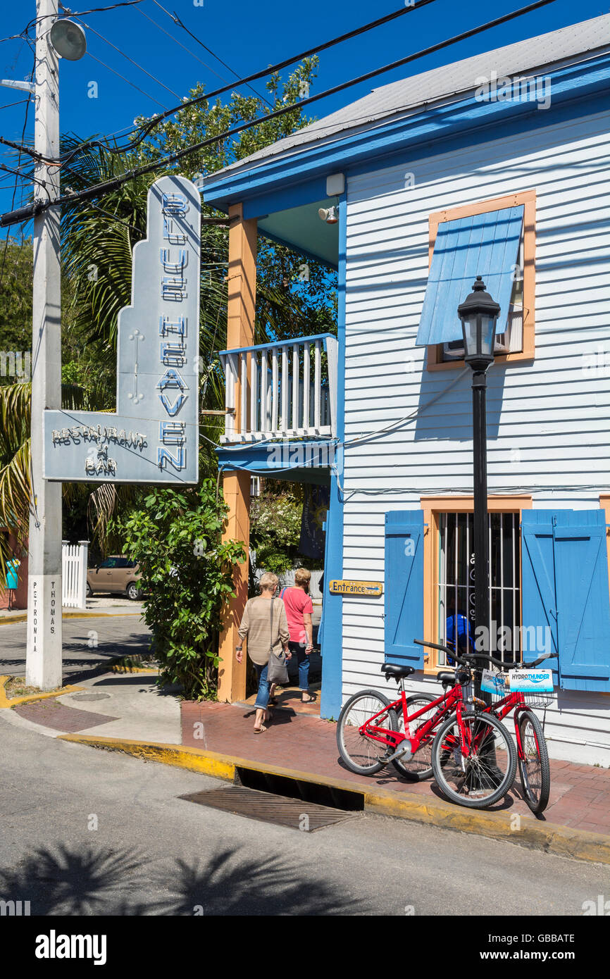 Floride, Key West, Bahama Village, bleu ciel Restaurant & Bar Banque D'Images