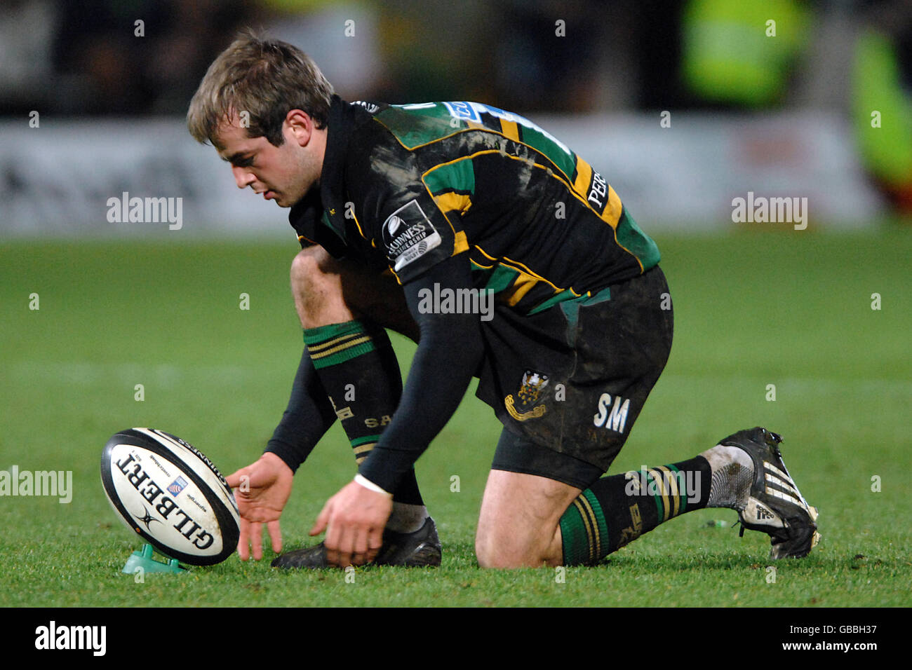 Rugby Union - Guinness Premiership - Northampton Saints / Harlequins - Franklin's Gardens.Stephen Myler, Northampton Saints Banque D'Images