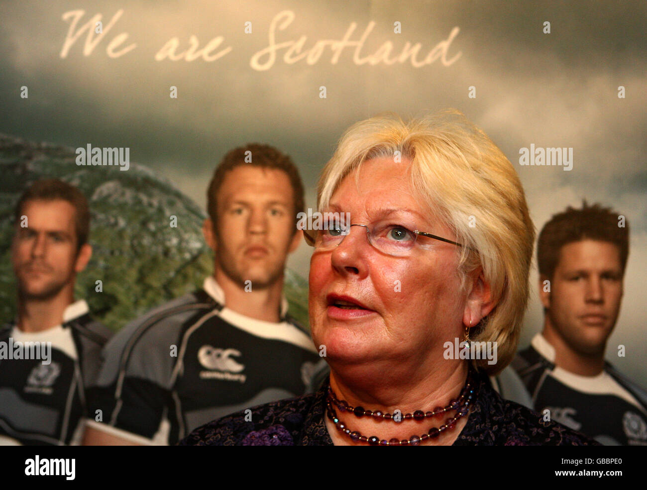 Margo McDonald M.S.P lors de la réception parlementaire écossaise de rugby au Parlement écossais d'Édimbourg. Banque D'Images