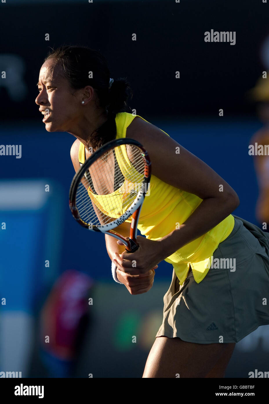 Anne Keothavong en Grande-Bretagne en action contre Anna Chakvetadze en Russie lors de l'Open d'Australie 2009 à Melbourne Park, Melbourne, Australie. Banque D'Images