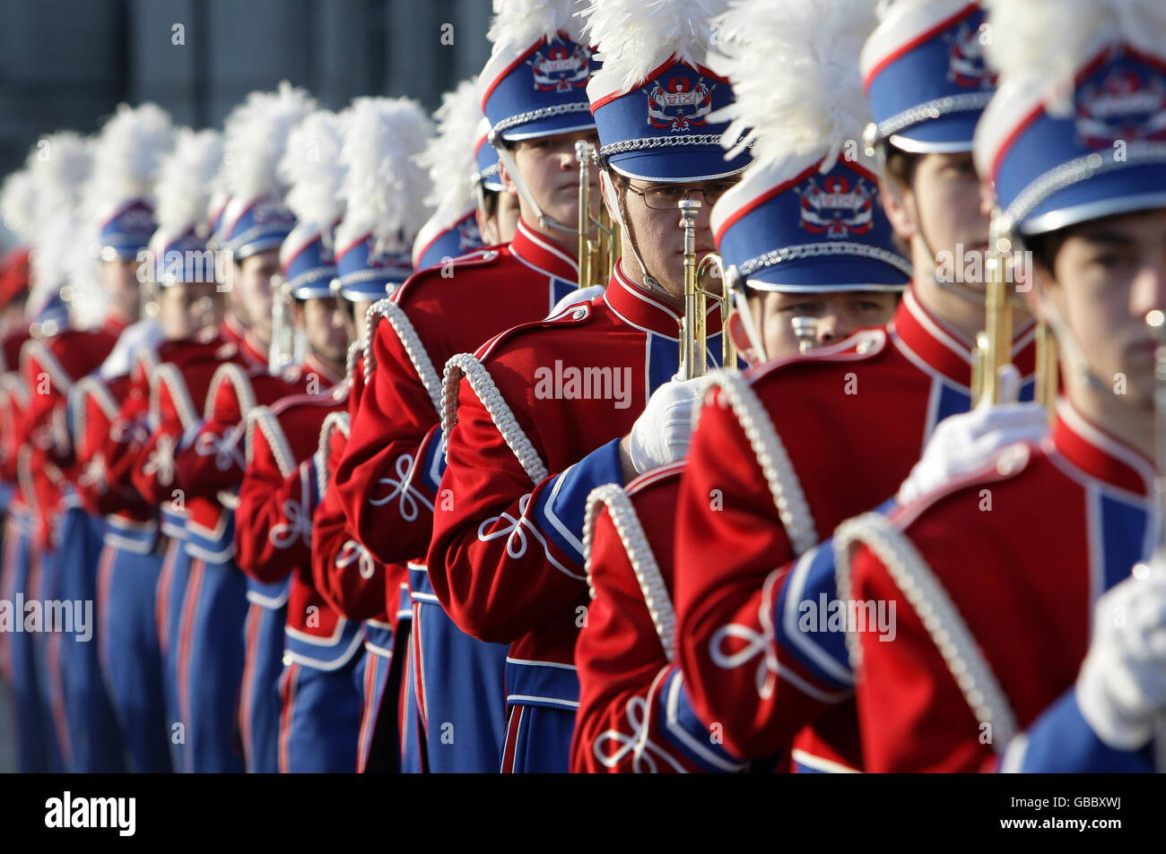 Marching Band effectuer à Trafalgar Square Banque D'Images