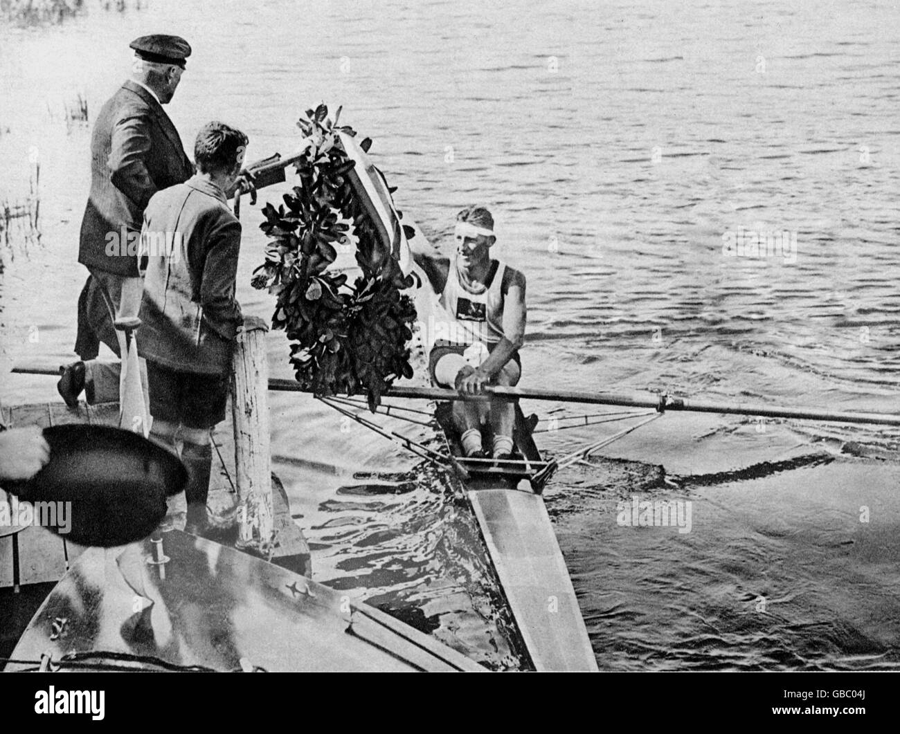 Aviron - Jeux Olympiques d'Amsterdam 1928 - Un rameur en couple Banque D'Images