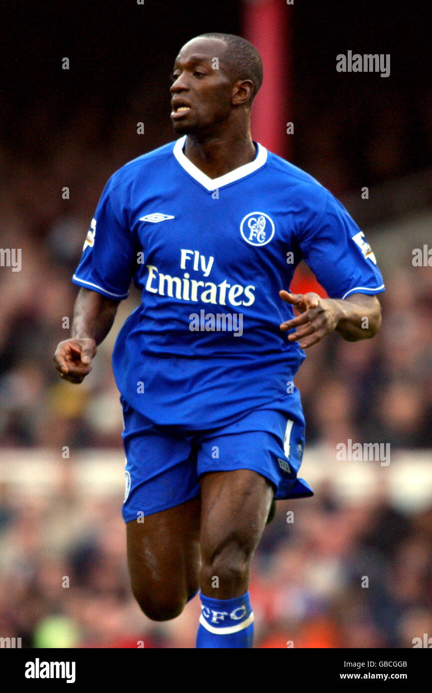 Football - coupe AXA FA - Cinquième tour - Arsenal / Chelsea. Claude Makelele, Chelsea Banque D'Images