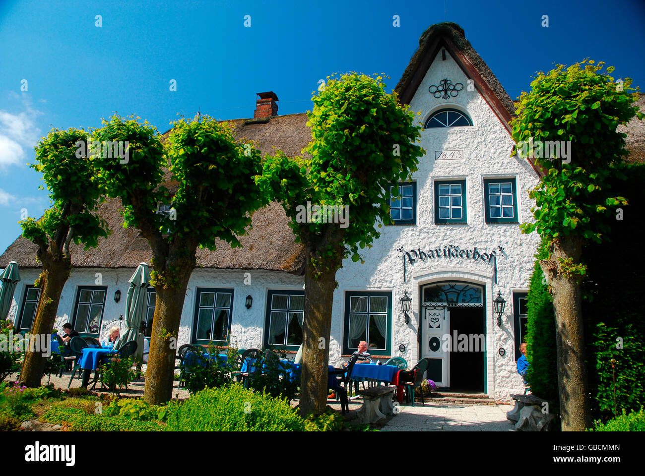 Haus, Gaststaette, Pharisaer, Nordstrand, Nordfriesland, Schleswig-Holstein, Allemagne Banque D'Images