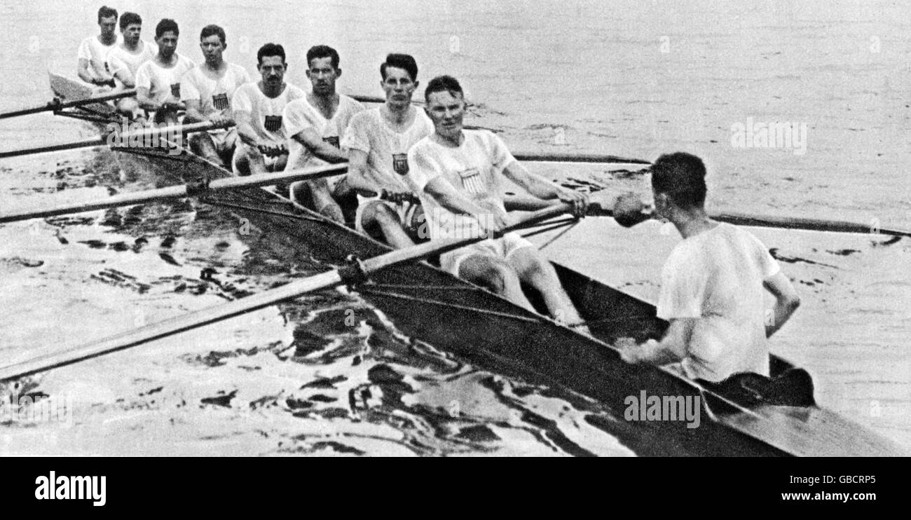 Aviron - Jeux Olympiques Paris 1924 - Huit avec barreur hommes Banque D'Images
