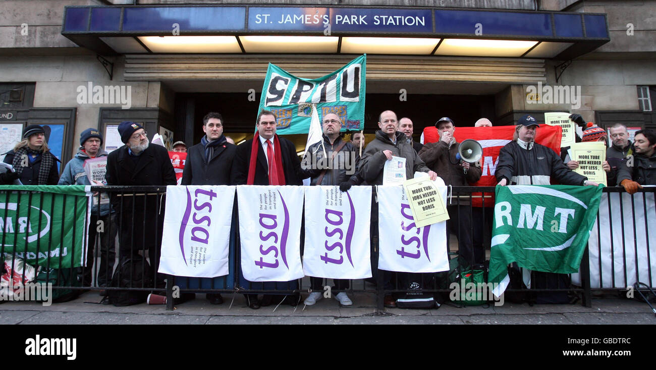 Protestation des travailleurs souterrains Banque D'Images