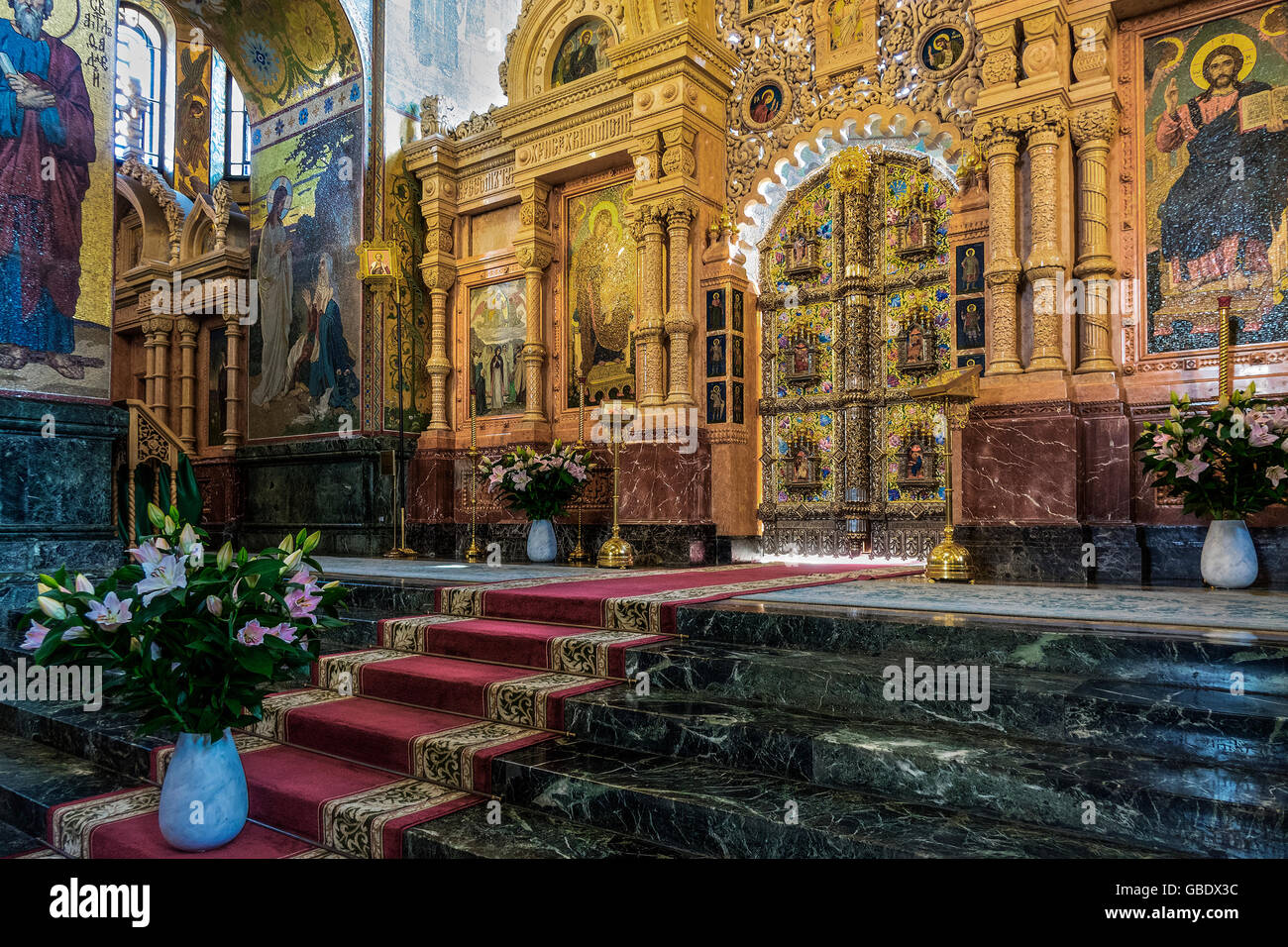 Le sang versé de l'église St Petersburg Russia Banque D'Images