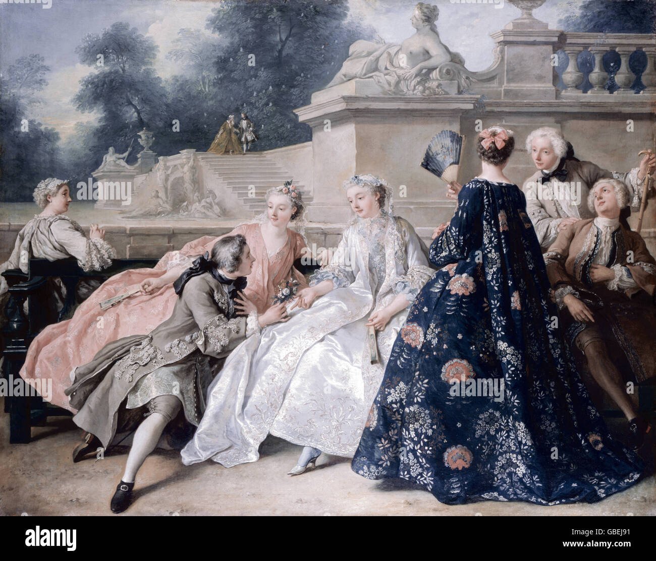 Beaux-arts, Troy, Jean François de (1679 - 1752), peinture, 'Déclaration d'Amour', vers 1731, la Fondation pour châteaux et jardins de Prusse, Berlin, Banque D'Images