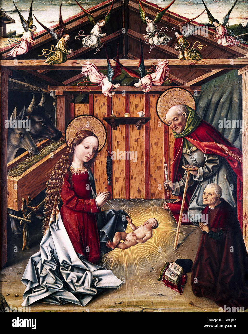 La Nativité par maître Garcia de Barco de Avila, 15e siècle Banque D'Images