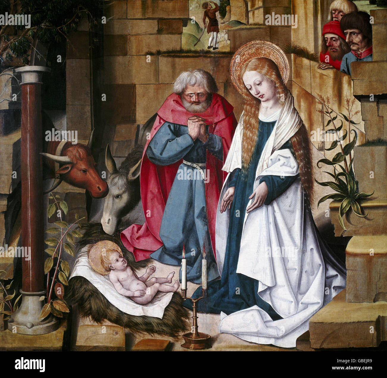 La Nativité par le maître de l'autel du 15ème siècle, Seligenstadt Banque D'Images