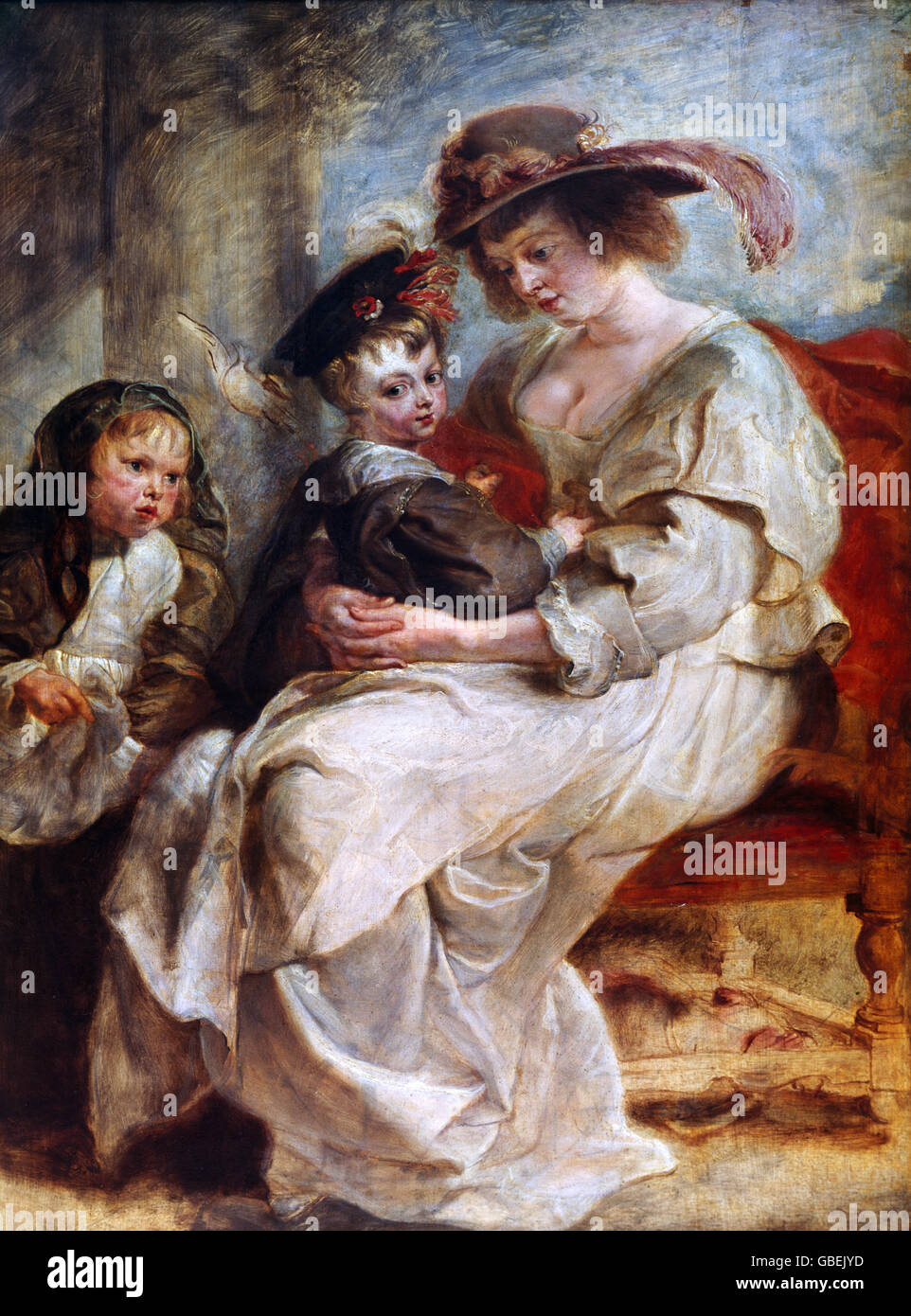 Beaux-arts, Rubens, Peter Paul (1577 - 1640), peinture, 'Hélène Fourment avec les enfants', Louvre, Paris, Banque D'Images