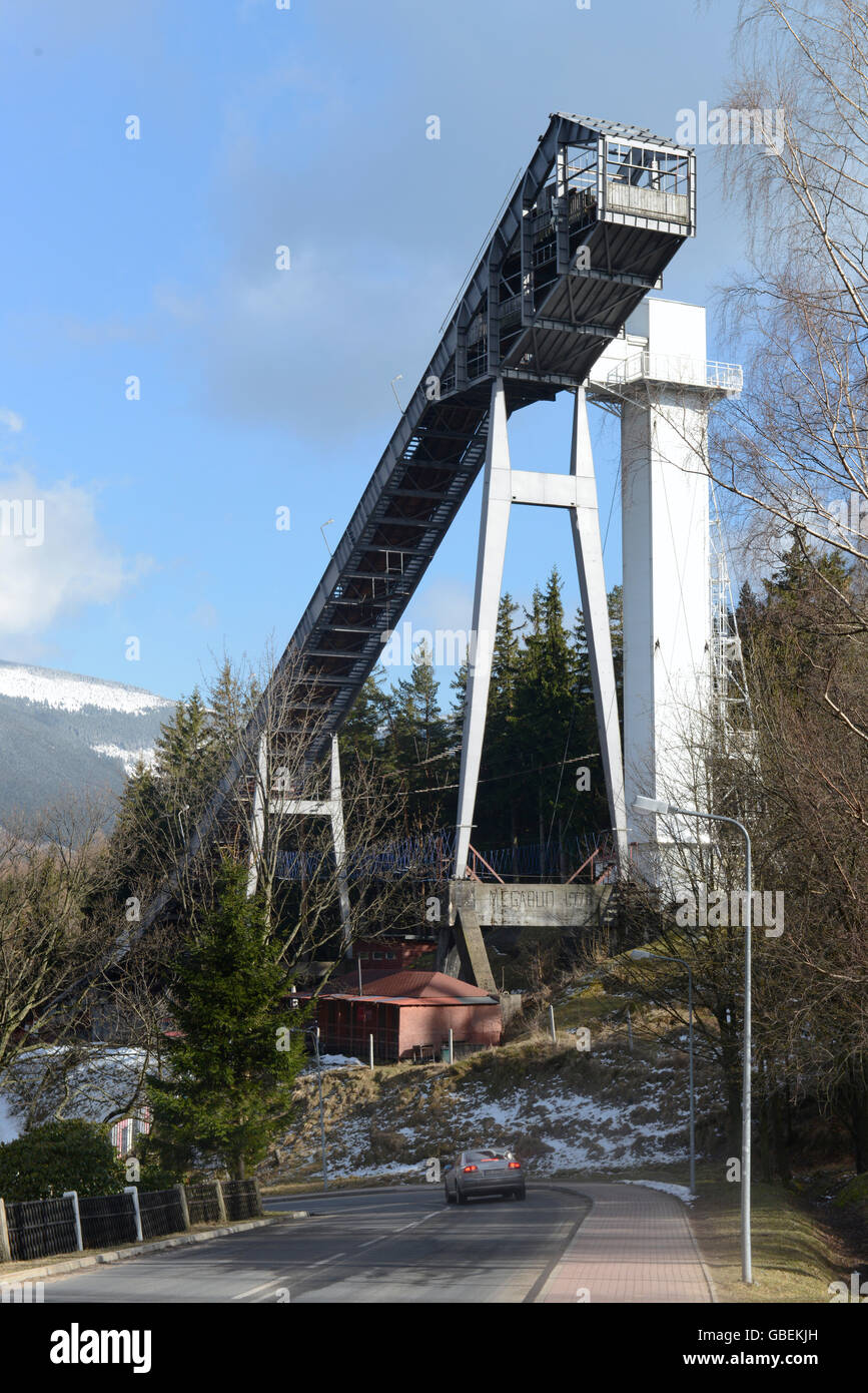 Sprungschanze, Karpacz, Niederschlesien, Polen Banque D'Images
