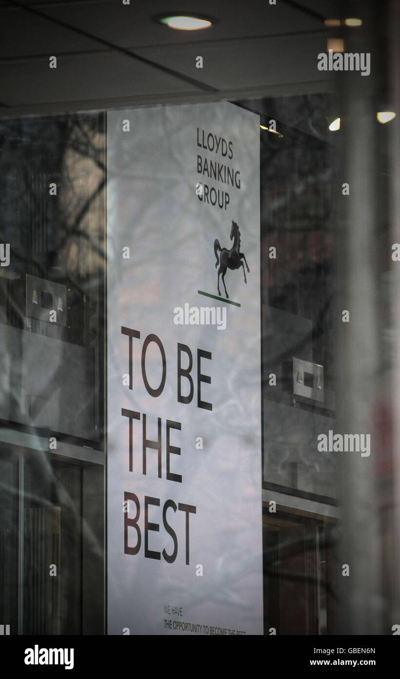 Siège social de Lloyds Banking Group.Le panneau sur le siège de Lloyds Banking Group sur Gresham Street dans la City de Londres. Banque D'Images