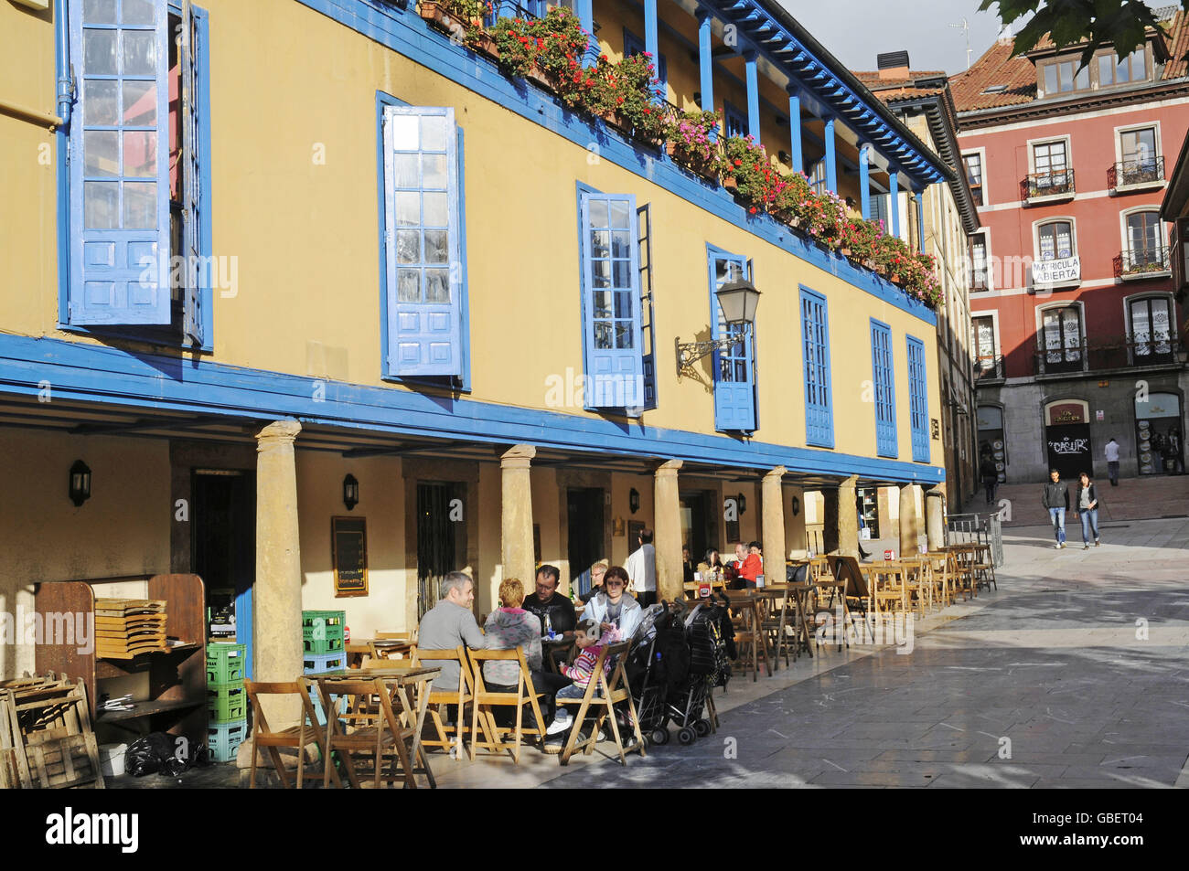 Cafe de la chaussée, Oviedo, Asturias, Espagne Banque D'Images