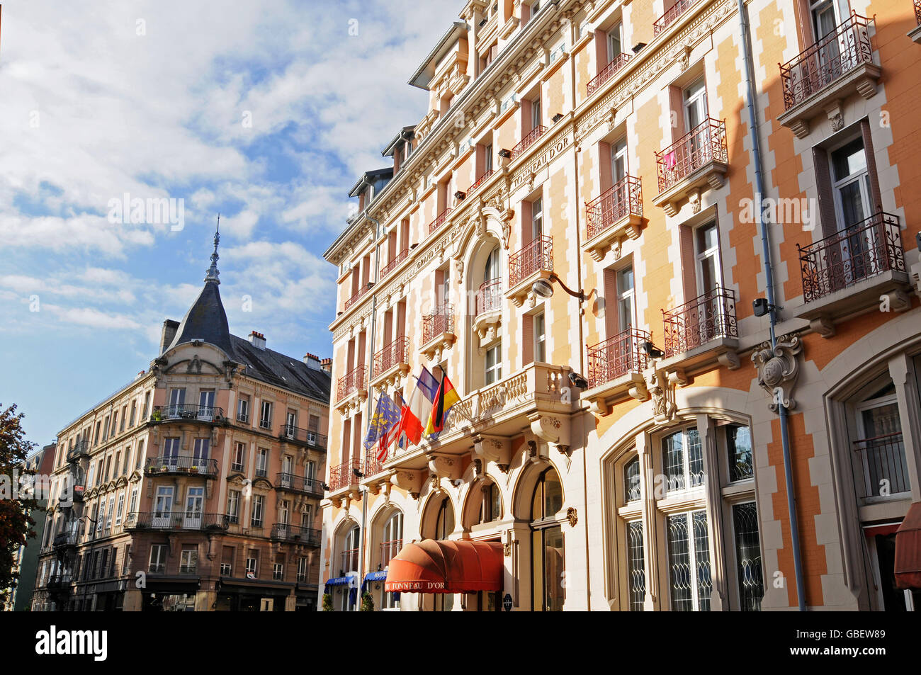 Chambre fronts, de la vieille ville, Belfort, Territoire de Belfort, Franche-Comté, France Banque D'Images