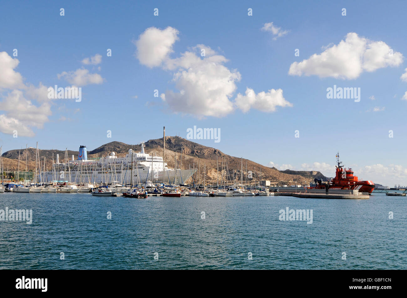 Bateau de croisière, bateaux, Port, Carthagène, Région de Murcie, Espagne, Europe Banque D'Images