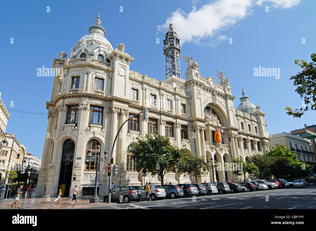 La poste, bureau de poste, place de l'hôtel de ville, Valence, Communauté Valencienne, Espagne, Europe Banque D'Images