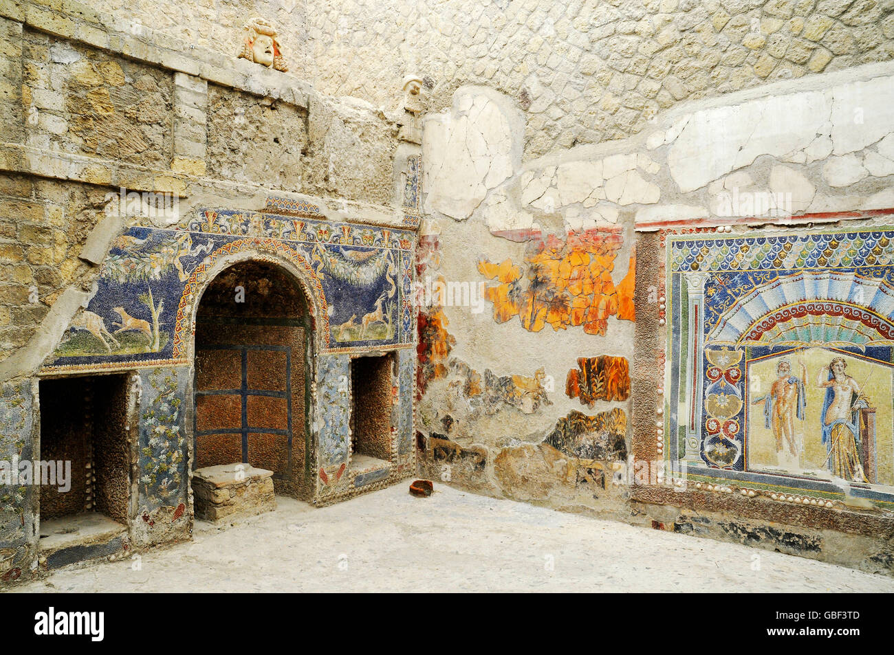 Casa di Nettuno e Anfitrite, Maison de Neptune et Amphitrite, site archéologique, Herculanum, Ercolano, Naples, Campanie, Italie Banque D'Images