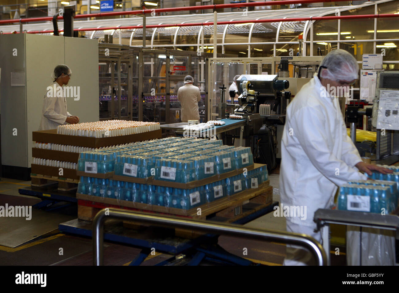 Stock usine cosmétique bottes Banque D'Images