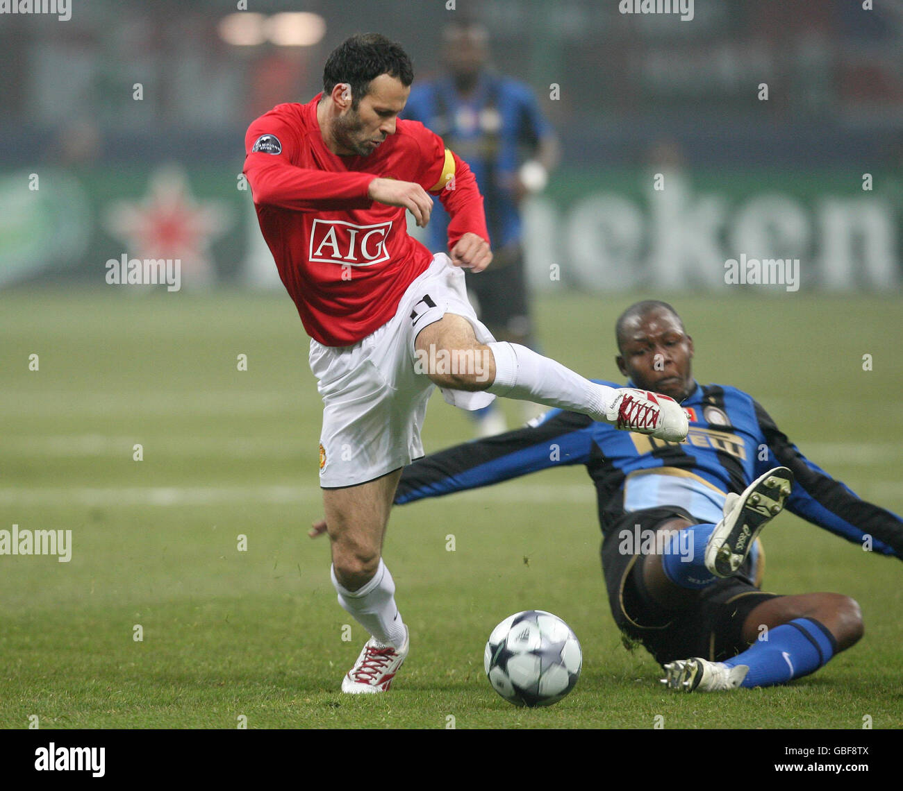 Football - Ligue des Champions - premier Round Knockout - Première partie - l'Inter Milan v Manchester United - Stadio Giuseppe Meazza Banque D'Images