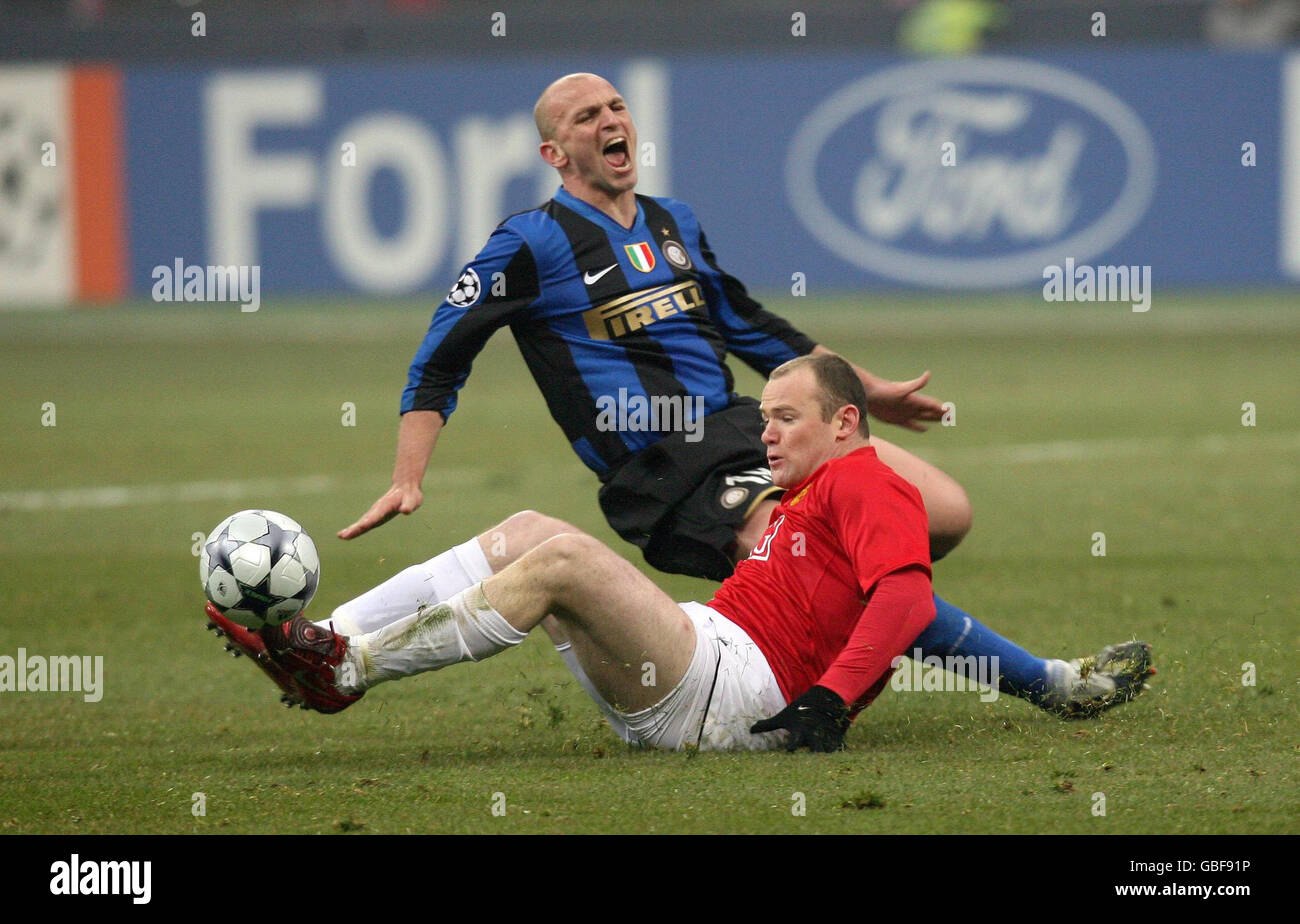 Football - Ligue des Champions - premier Round Knockout - Première partie - l'Inter Milan v Manchester United - Stadio Giuseppe Meazza Banque D'Images