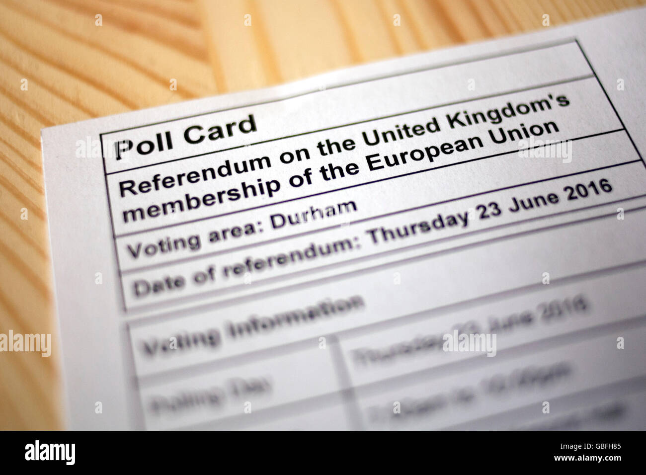 Royaume-uni Union Européenne carte de vote référendaire Banque D'Images