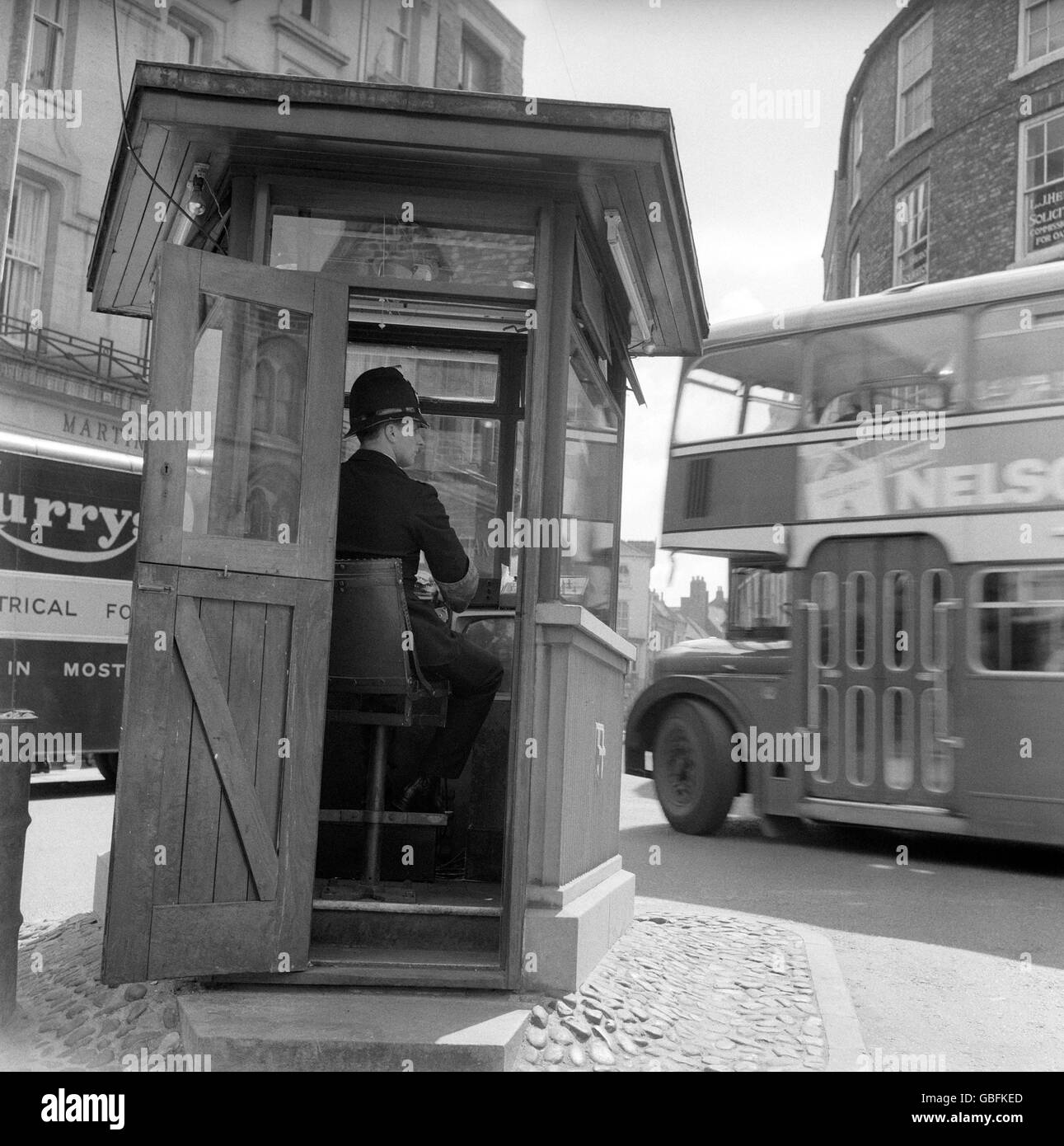 Policier Traffic-Control - Durham - 1966 Banque D'Images