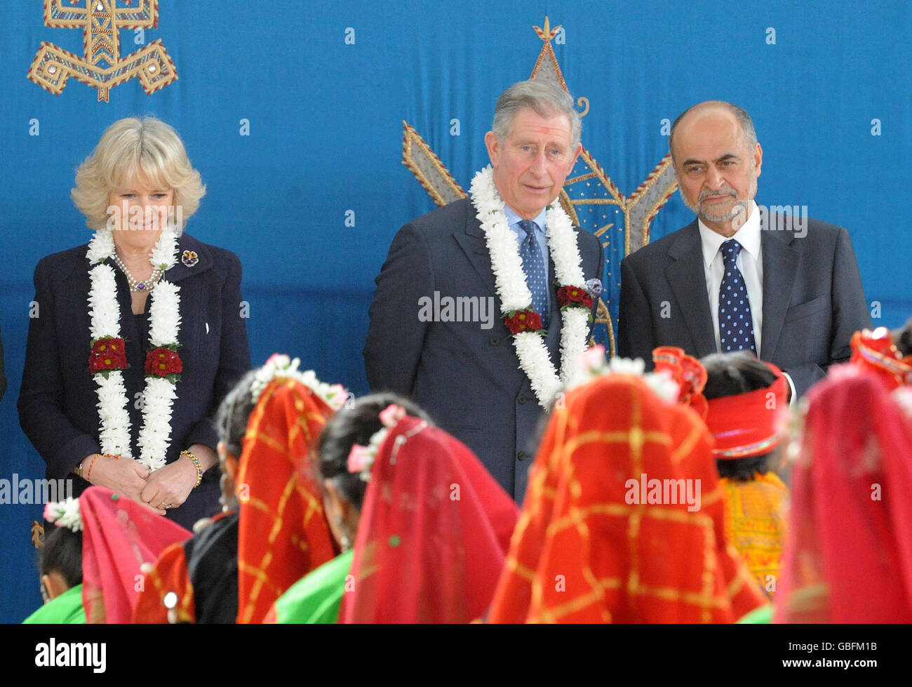 Visite royale à Neasden Temple Banque D'Images