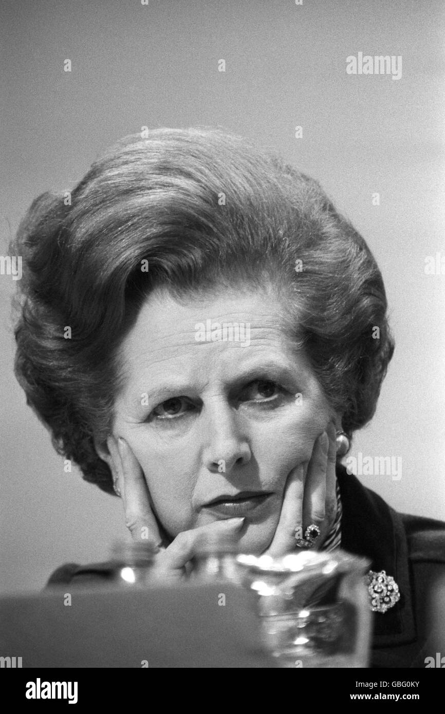 La politique britannique - Le parti conservateur - le premier ministre Margaret Thatcher - Brighton - 1982 Banque D'Images