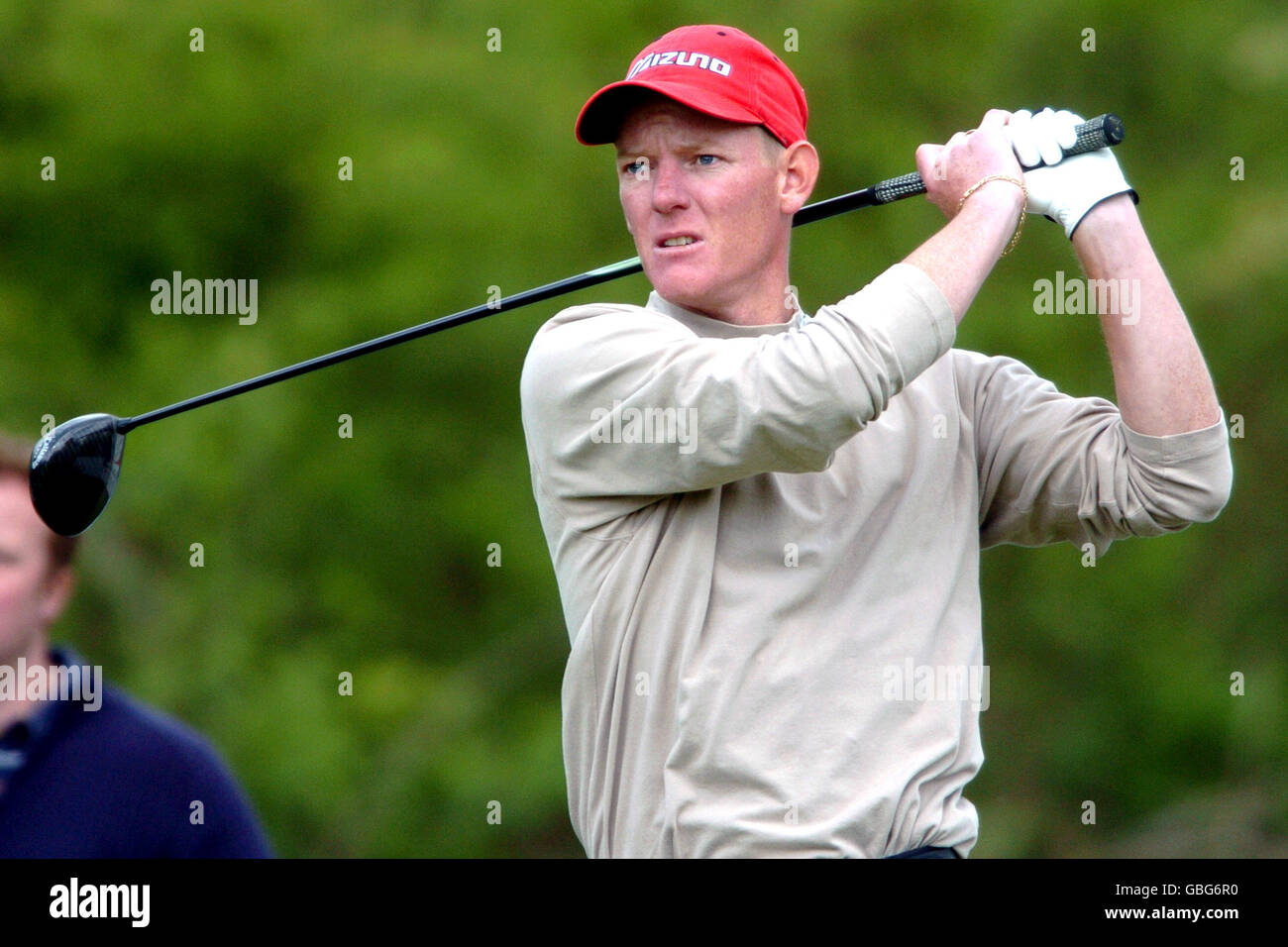 Golf - Damivo British Masters - Marriott Forest of Arden - Premier tour. Le Daniel Gaunt d'Australie est en plein départ Banque D'Images