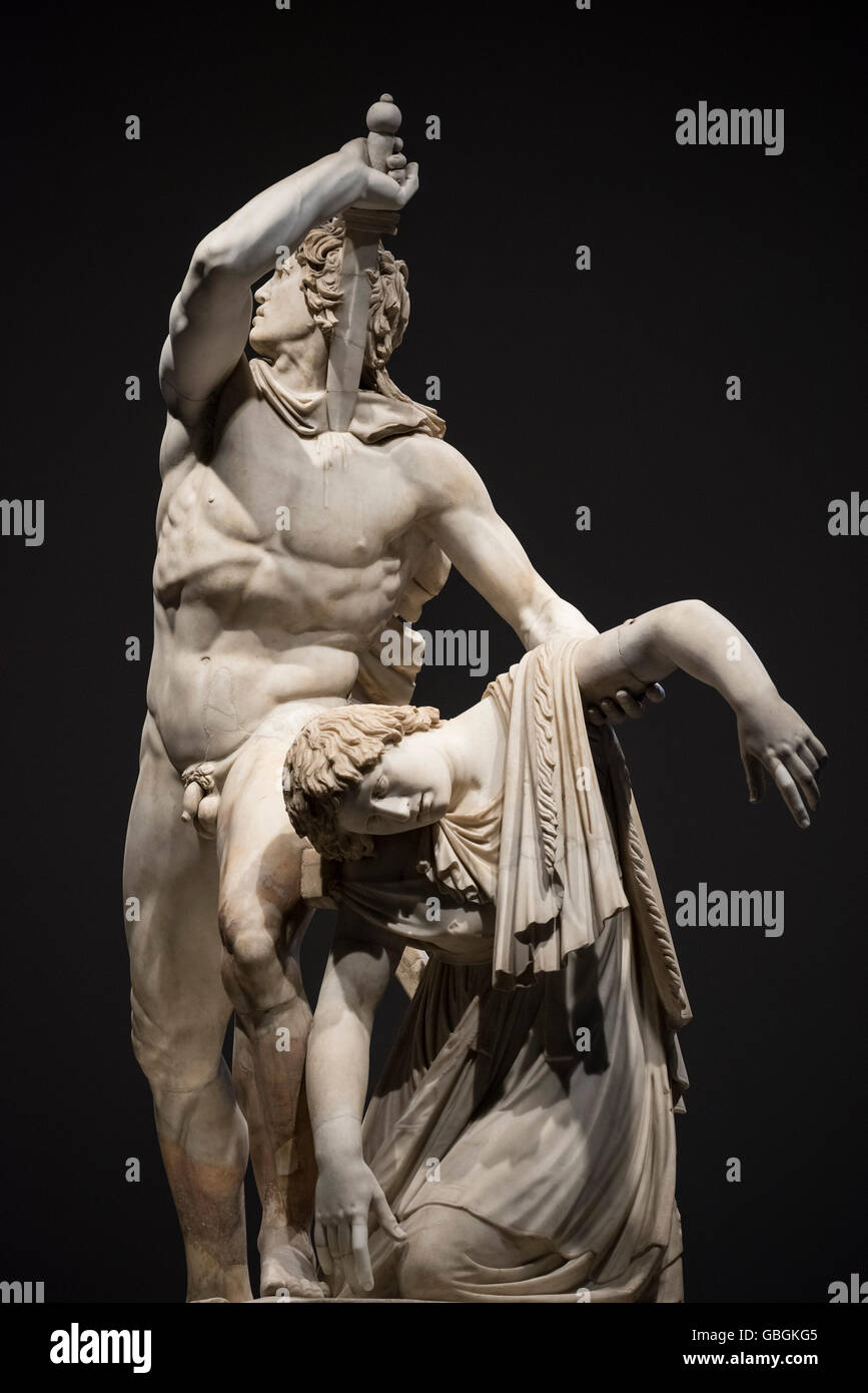 Rome. L'Italie. Le Suicide de Galata. (1er C B.C.) Gaul tuant lui-même et son épouse. Palazzo Altemps. Suicida de Galata. Banque D'Images