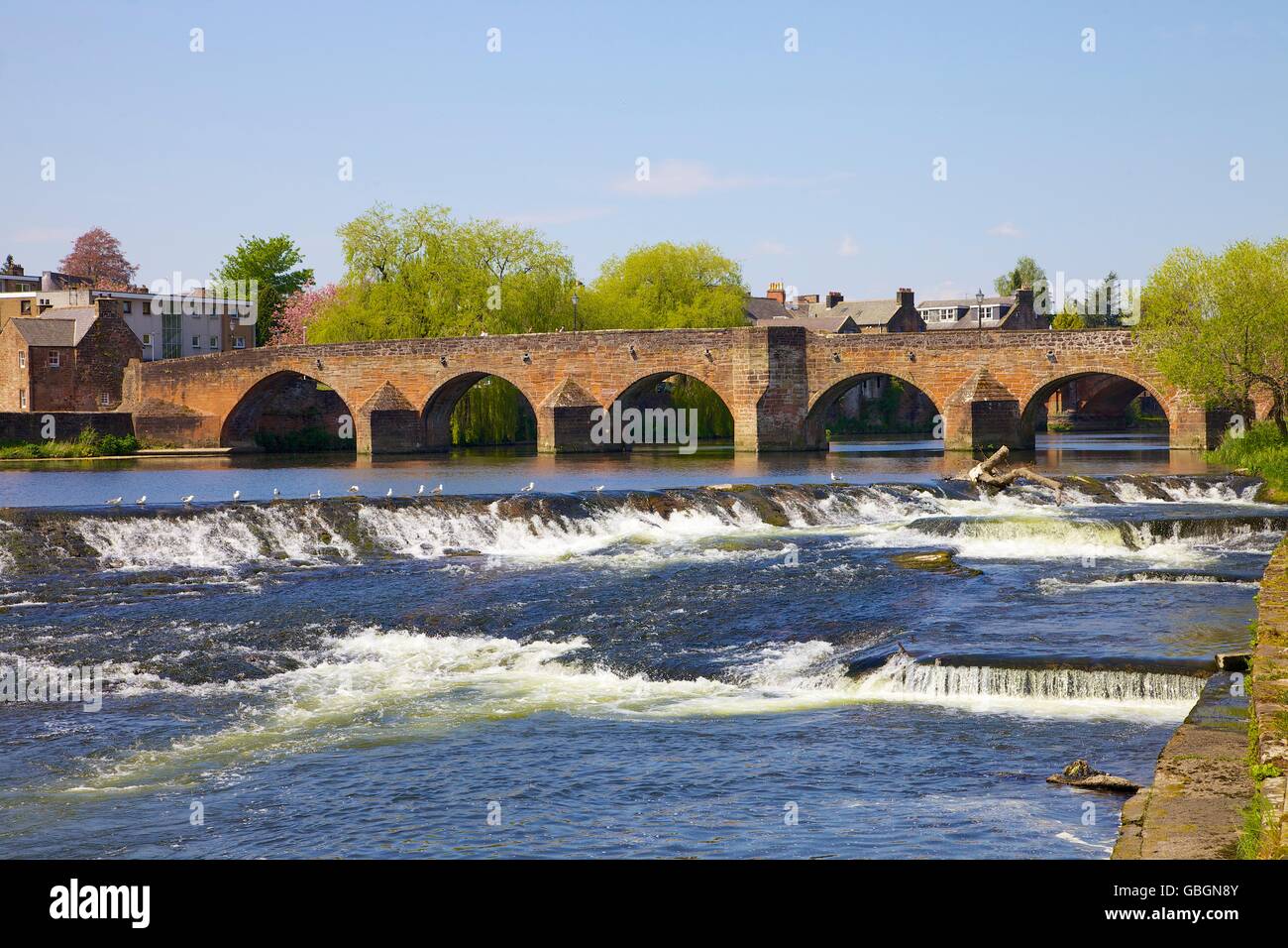 Devorgilla Pont. River Nith, White Sands, Dumfries, Dumfries et Galloway, Écosse, Royaume-Uni, Europe. Banque D'Images