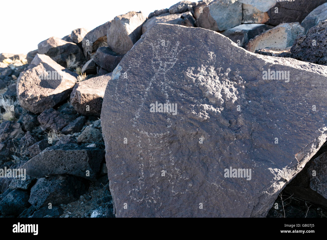 Dans le Parc National de pétroglyphes de pétroglyphes à Albuquerque, Nouveau Mexique Banque D'Images