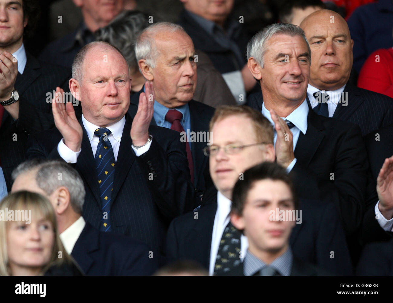 Steve Morgan, propriétaire de Wolverhampton Wanderers, et Ian, ancien joueur de Liverpool Urgent Banque D'Images