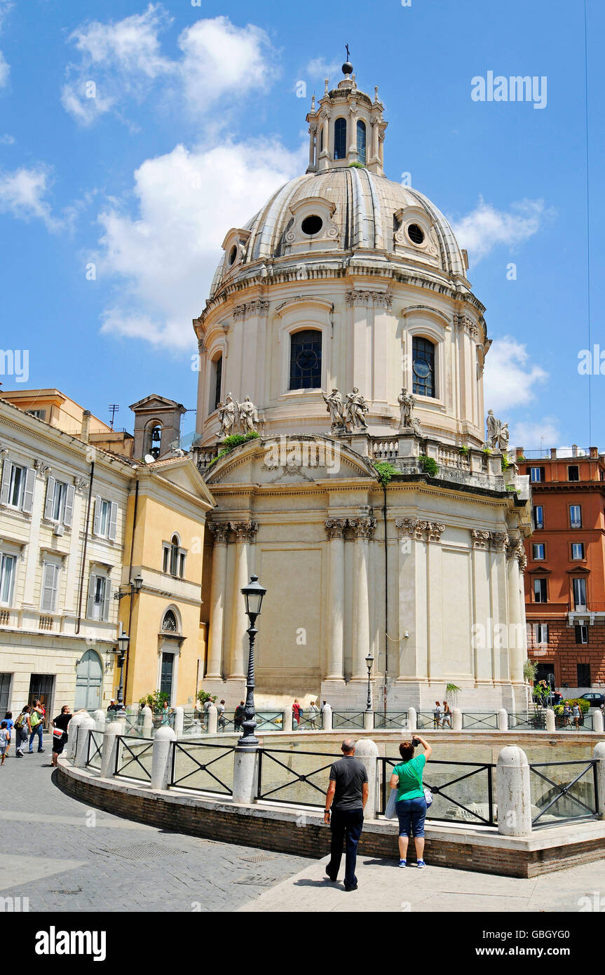 Santissimo Nome di Maria, l'église, la Place de Venise, Place Saint-Marc, Foro di Traiano, Forum de Trajan, de Trajan, Forum Romain, le Forum Romain, Rome, Latium, Italie Banque D'Images