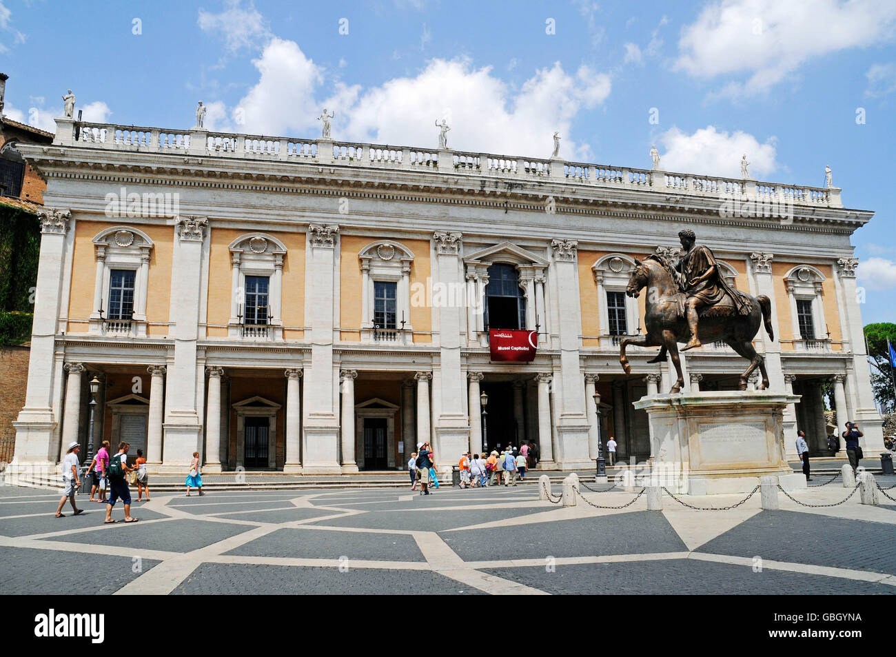 Musei Capitolini, Musées du Capitole, le musée, la Piazza del Campidoglio, square, Rome, Latium, Italie Banque D'Images