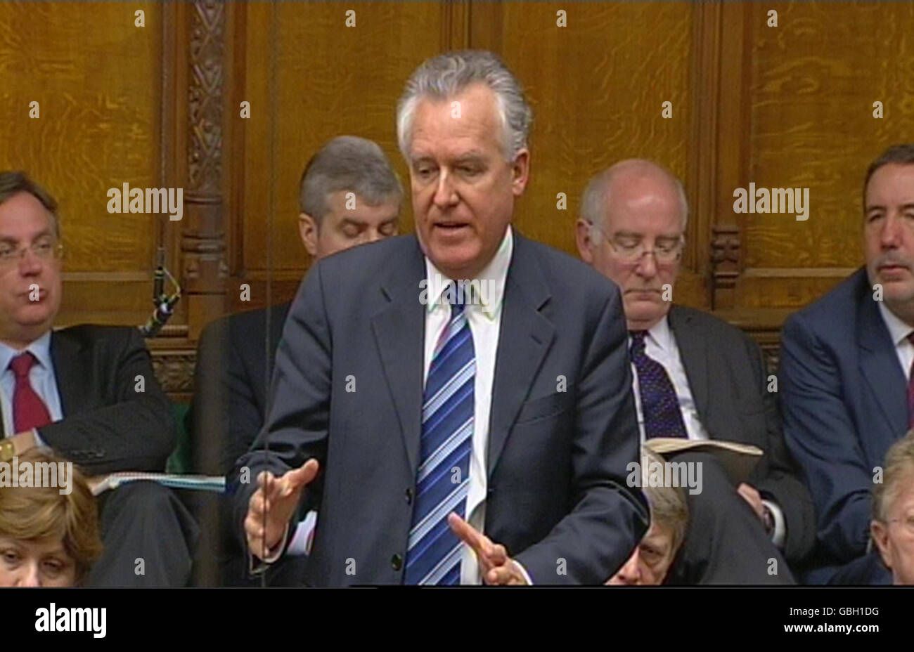 Peter Hain pendant les questions du premier ministre à la Chambre des communes, à Londres. Banque D'Images