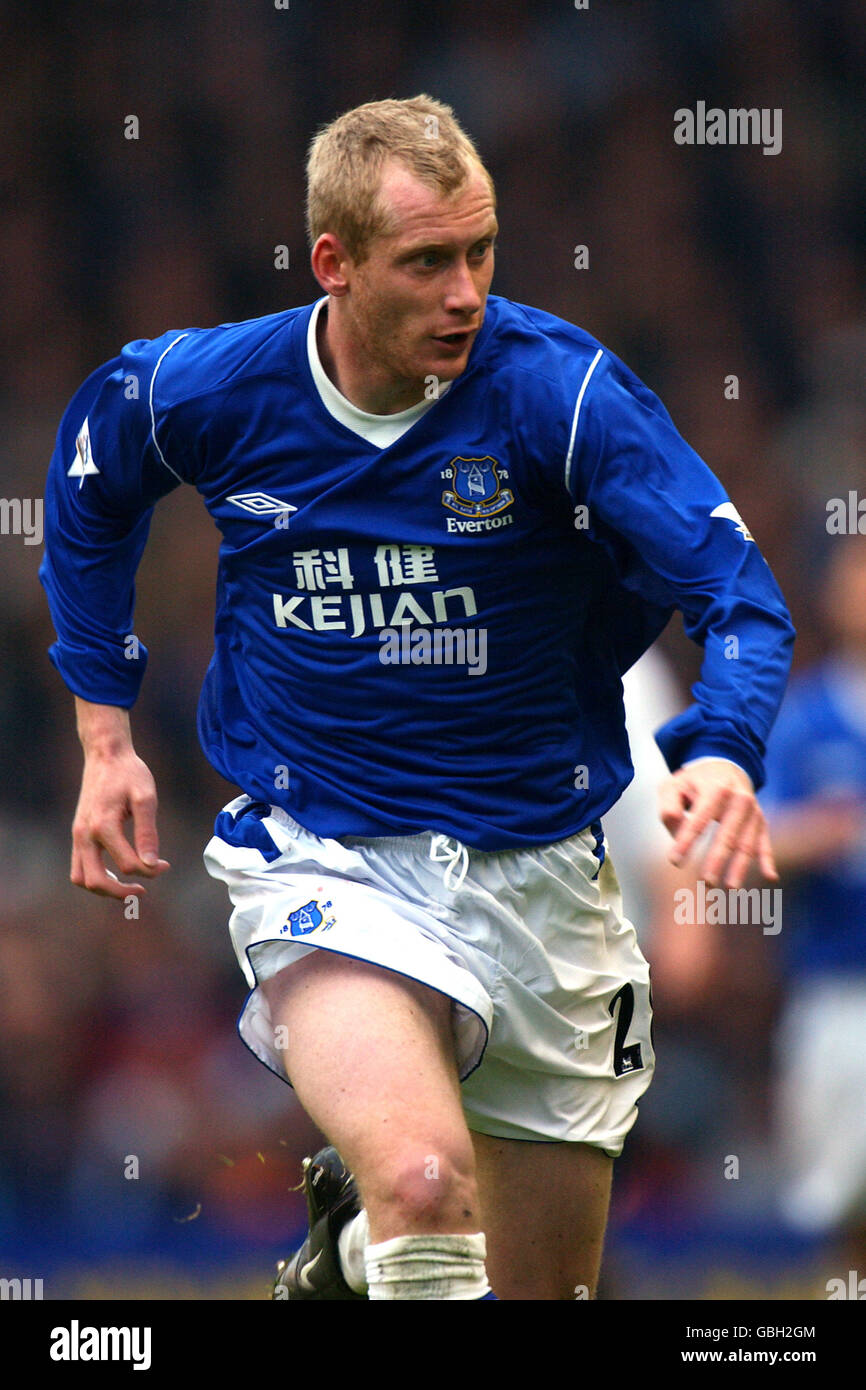 Soccer - FA Barclaycard Premiership - Everton contre Bolton Wanderers. Tony Hibbert, Everton Banque D'Images