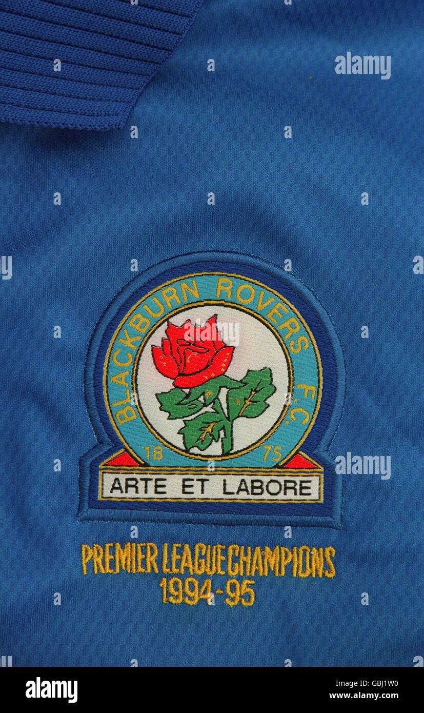 Ligue des champions de l'UEFA 1995/96 .... Écusson du club Blackburn Rovers Banque D'Images
