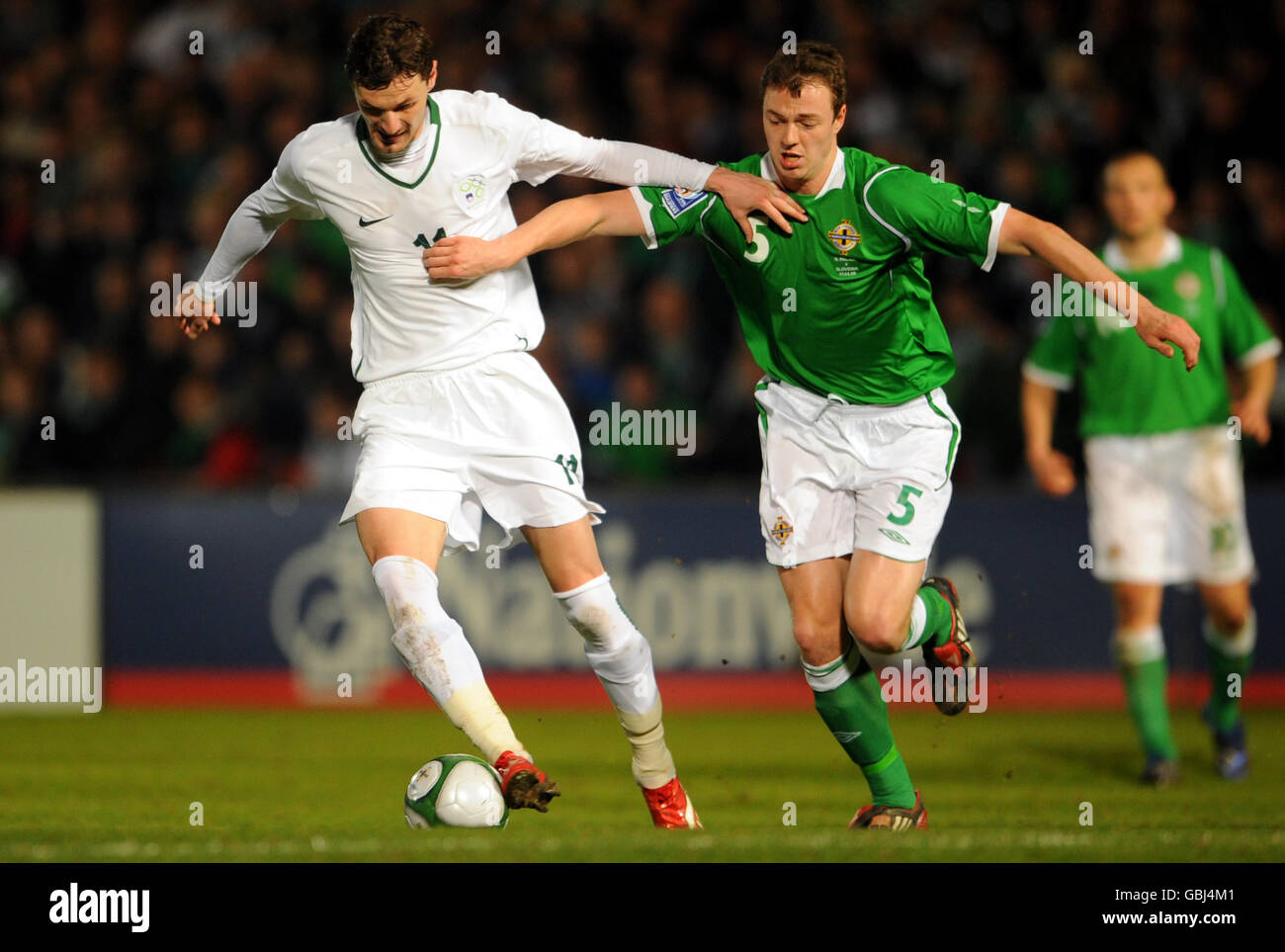 Football - FIFA World Cup 2010 - tour de qualification - Groupe 3 - L'Irlande du Nord v Slovénie - Windsor Park Banque D'Images