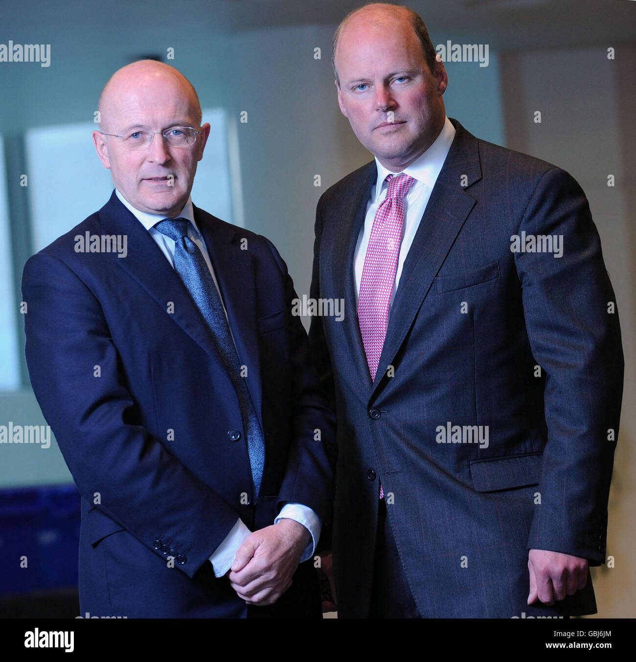 Philip Hampton (à gauche), président de la Royal Bank of Scotland, et Stephen Hester, directeur général, lors de la répétition d'hier de l'AGM RBS, qui se tient aujourd'hui à l'EICC d'Édimbourg. Banque D'Images
