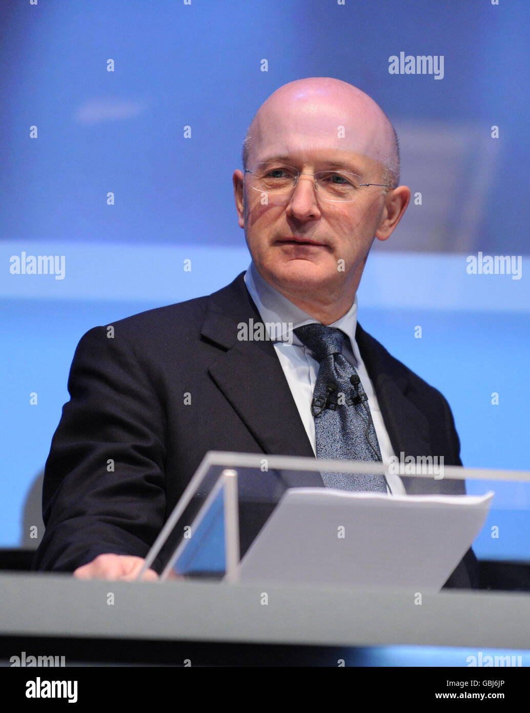 Philip Hampton, président de la Royal Bank of Scotland, lors de la répétition hier de l'AGM RBS, qui a lieu aujourd'hui à l'EICC d'Édimbourg. Banque D'Images