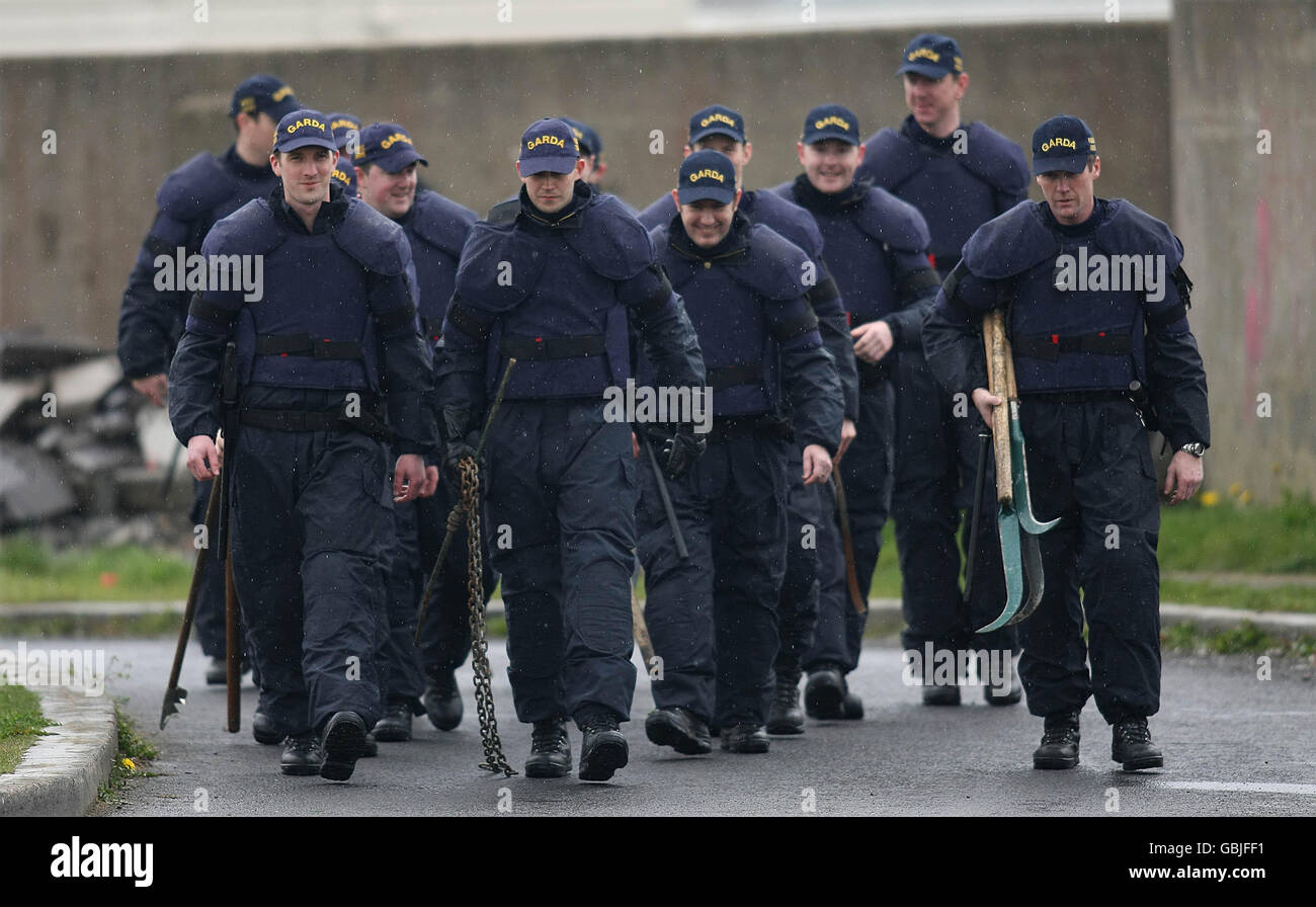 La violence au camp des voyageurs Banque D'Images