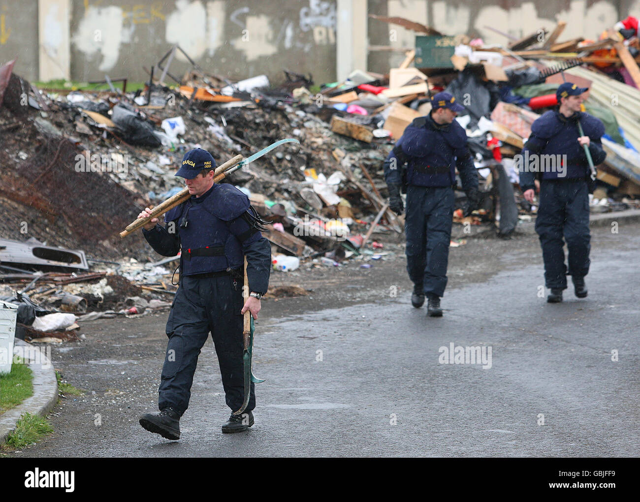 La violence au camp des voyageurs Banque D'Images