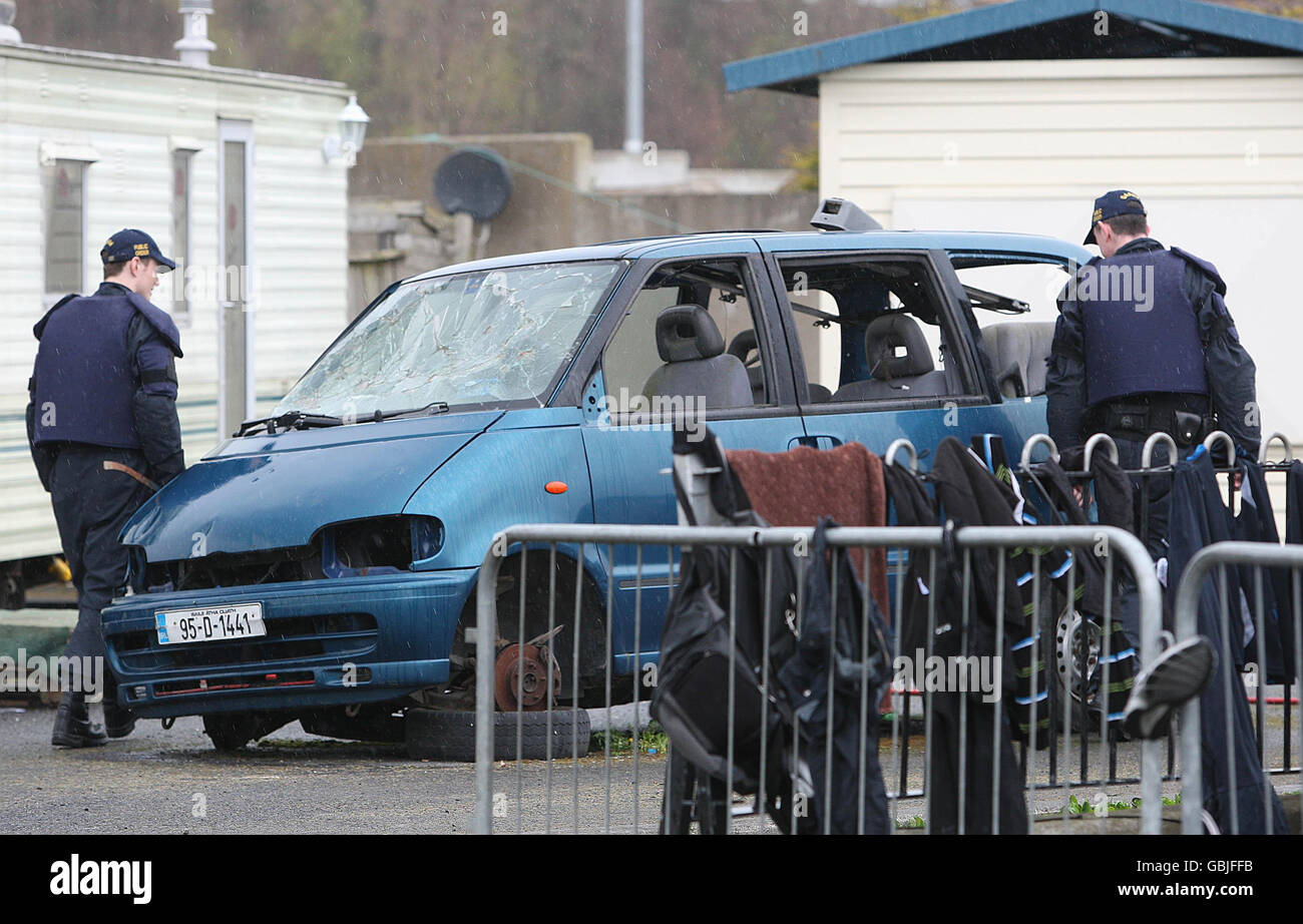 La violence au camp des voyageurs Banque D'Images
