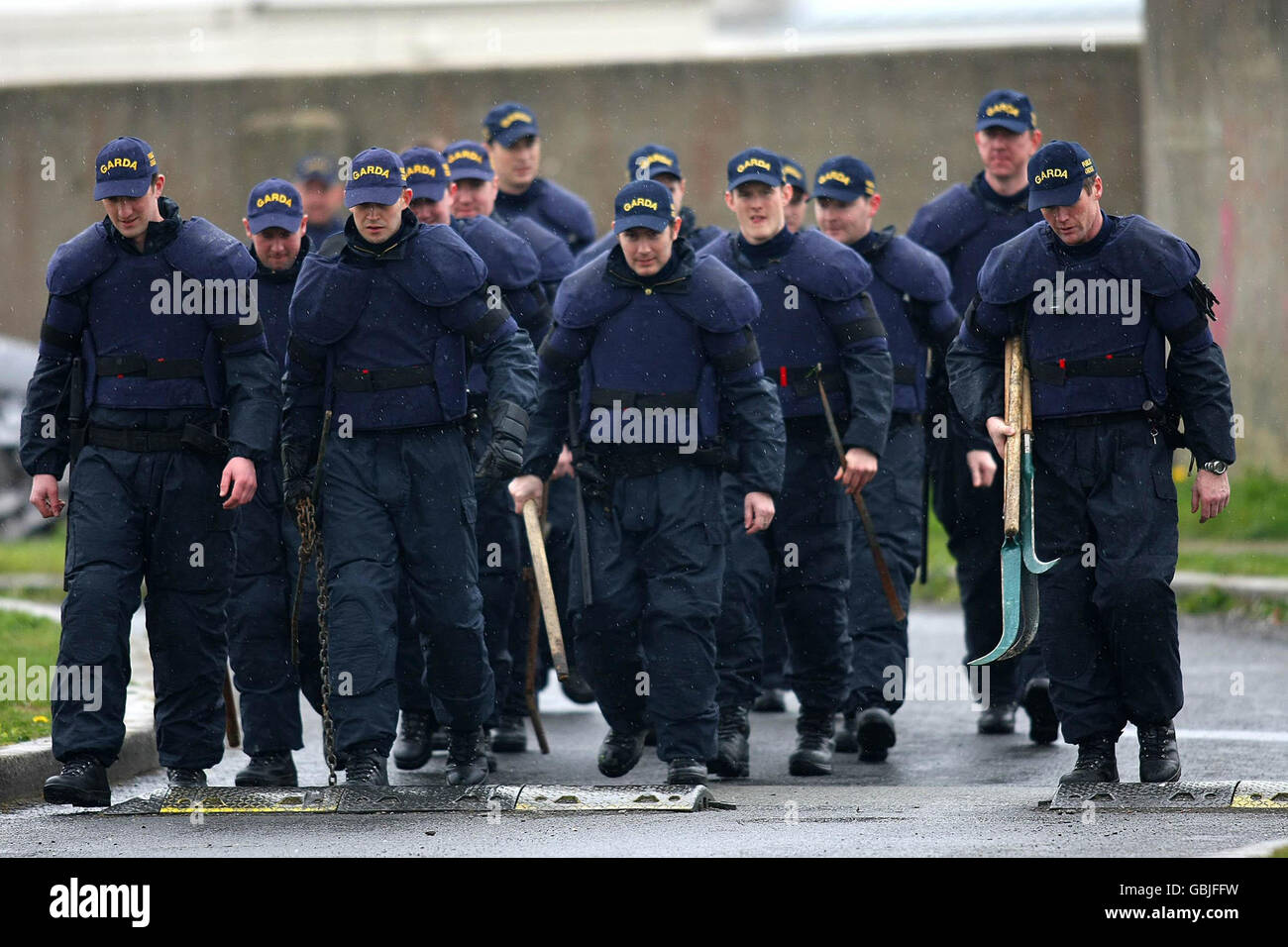La violence au camp des voyageurs Banque D'Images