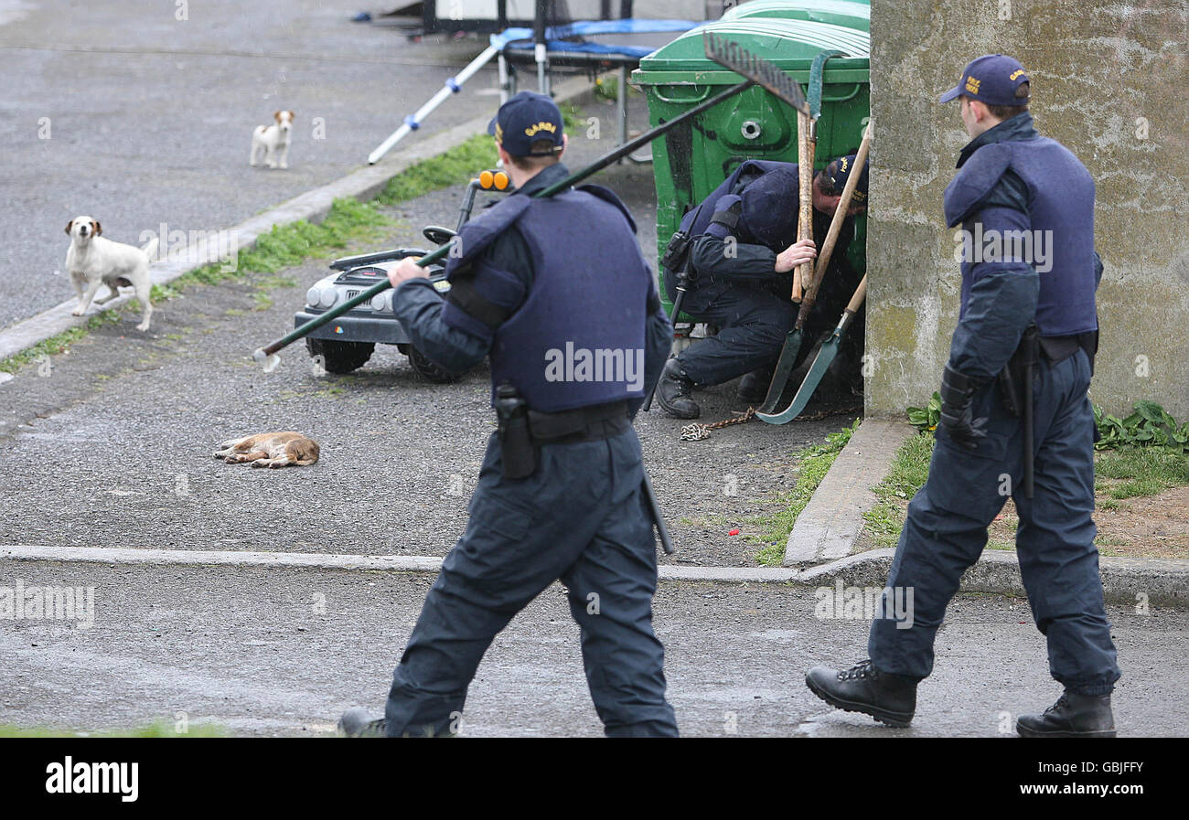 La violence au camp des voyageurs Banque D'Images