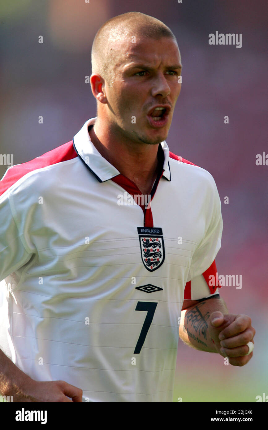 Football - Championnat d'Europe de l'UEFA 2004 - Groupe B - Angleterre / Suisse. David Beckham, Angleterre Banque D'Images