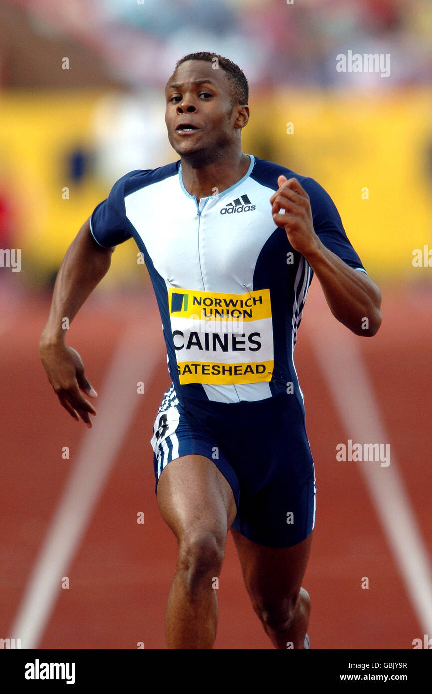 Athlétisme - Norwich Union Super Grand Prix - Gateshead.Daniel Caines, en Grande-Bretagne, en action pendant le 400m masculin Banque D'Images