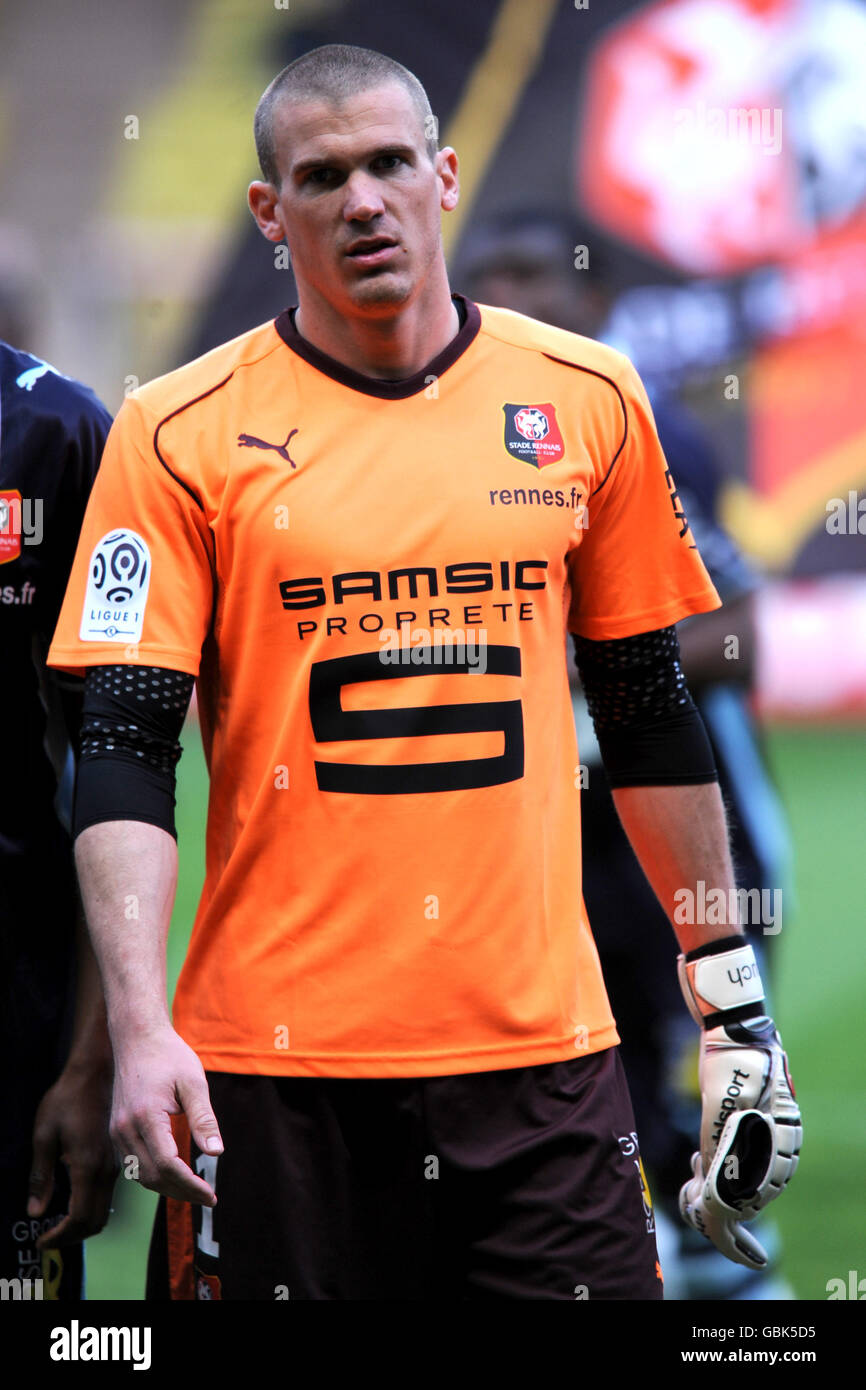 Football - première division française - AS Monaco / Stade Rennes - Stade Louis II Nicolas Douchez, gardien de but du Stade Rennes Banque D'Images